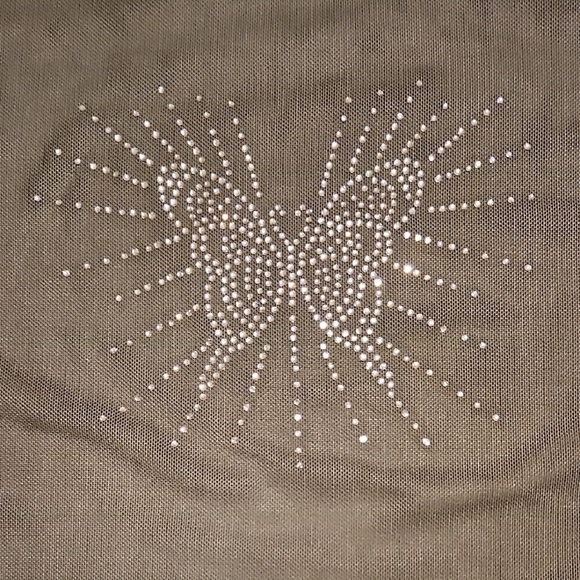 J for Justify Kid Olive Green Butterfly Silver Rhinestone Design T-Shirt L (14) - Picture 4 of 6